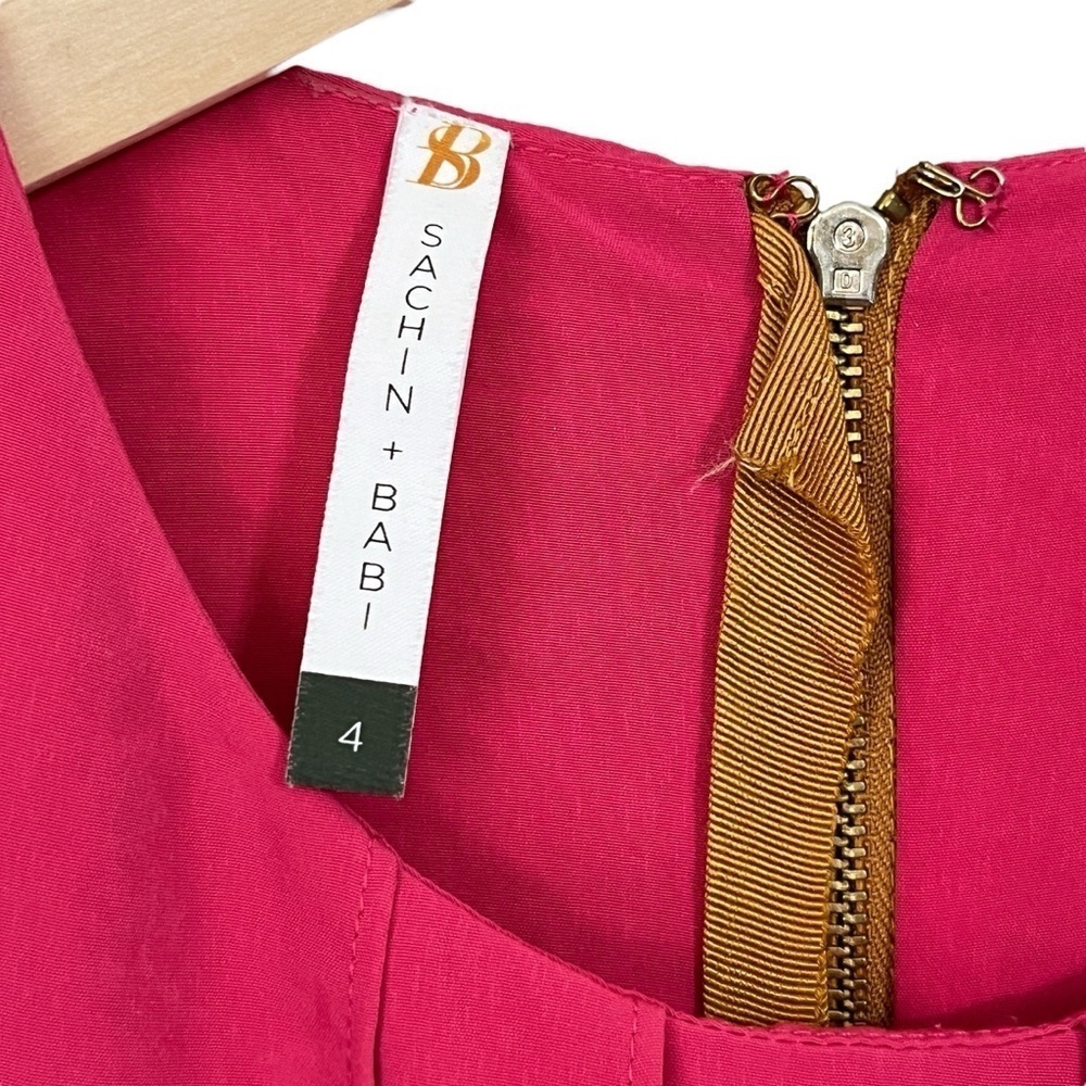 Sachin + Babi Jasmine Raspberry Colored Pleated S… - image 6